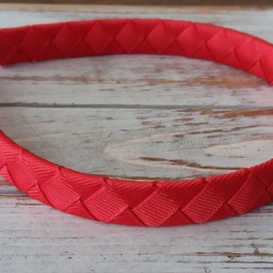 Woven Headbands, Red Hard Headband, Diamond Weave Headband, School Headbands, Girls Headband, Christmas Headbands