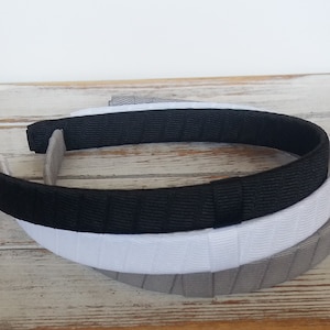 Interchangeable Hard Headbands, Black, White, and Silver Hard Headband, Back to School Headband, Hard Headbands, Uniform Headbands