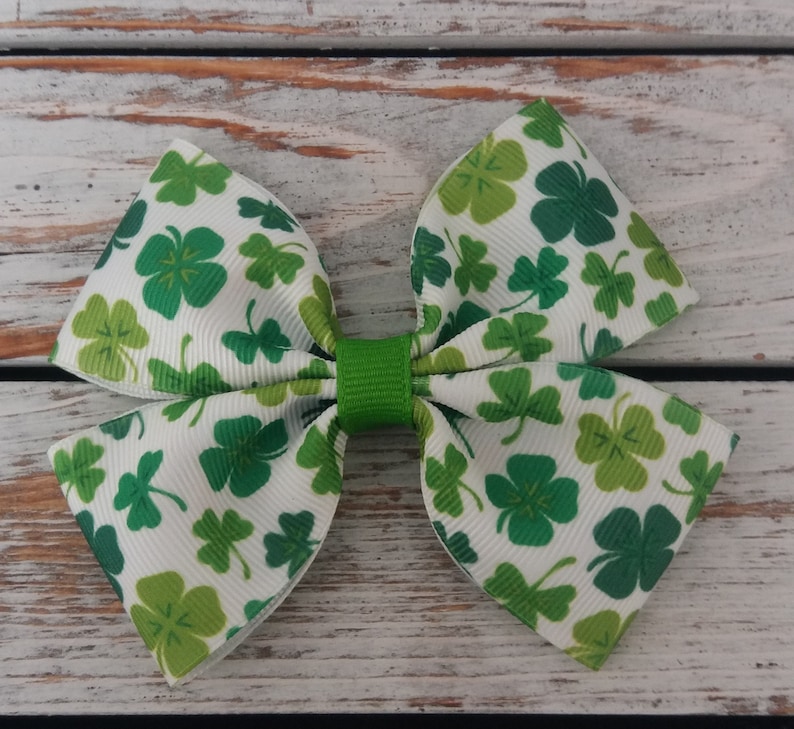 st patrick day hair bows