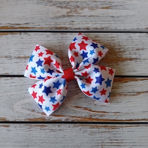 Sterrenhaarstrik, patriottische haarstrik, 4 juli-haarelastiekjes, nylon hoofdbanden, zomerhaarelastiekjes, rood, wit, blauw, haarelastiekjes