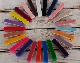 Velvet Alligator Hair Clips, Infant & Toddler Fringe Clips