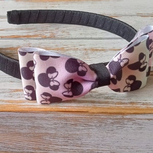 Mouse Bow on Headband, Ombre Mouse Hair Bow Headband, School Headbands, Ombre Rainbow Headband, Toddler Headbands, Big Girl Headbands