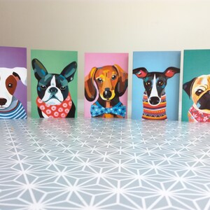 Satz von 5 niedlichen Doggy Grußkarten