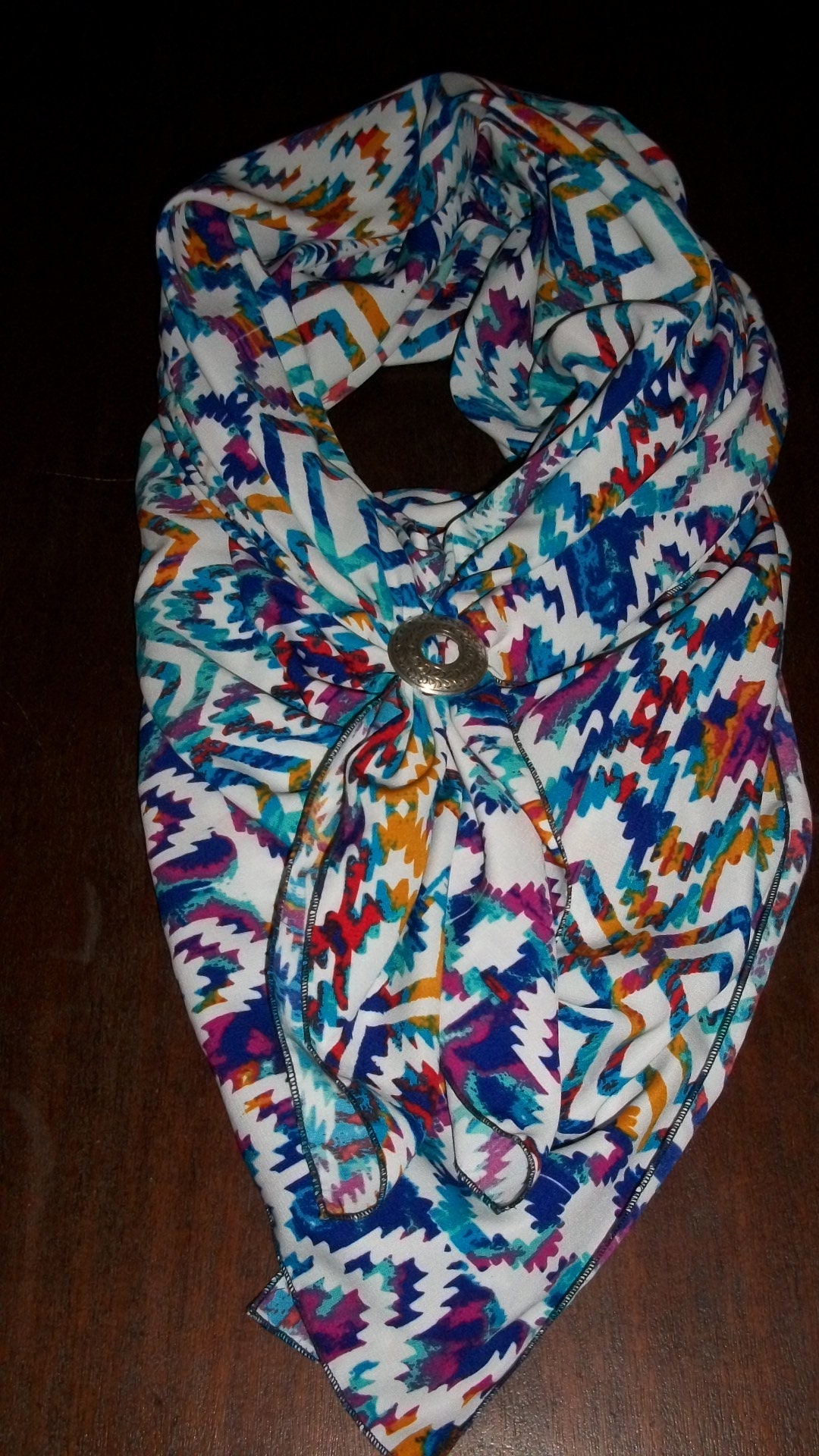 Blue Multi Colored Abstract Wild Rag - Etsy