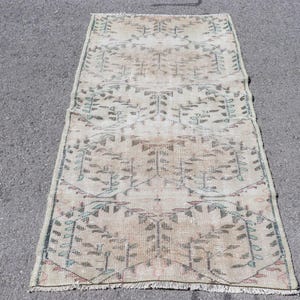 Authentic Turkish Rug, Vintage Runner Carpet, Anatolian Area Rug, Handmade Hallway Rug, 98x188cm, 3x6ft