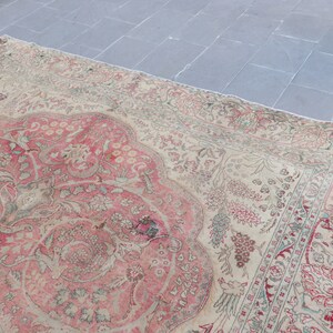 Alfombra turca extragrande de 2,65 x 3,72 m, alfombra de lana vintage roja estilo suroeste. imagen 7