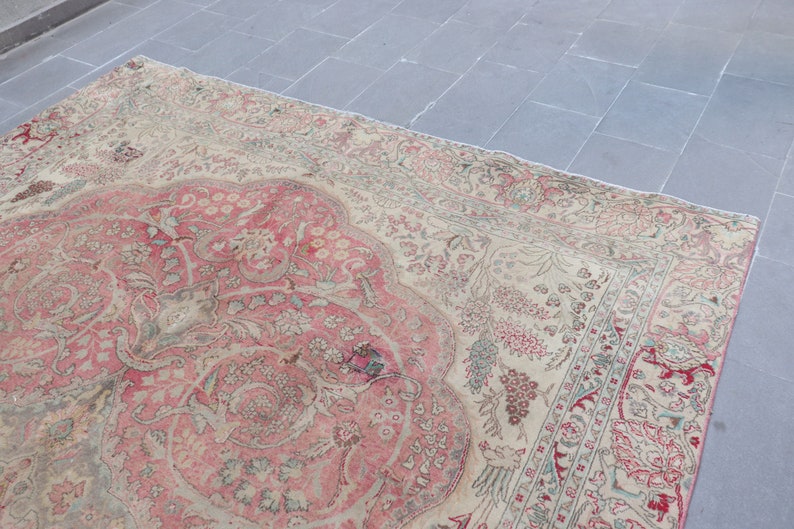 Alfombra turca extragrande de 2,65 x 3,72 m, alfombra de lana vintage roja estilo suroeste. imagen 7
