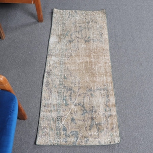 Turkish Rug, Vintage Rug, 2x4 Small Rugs, Antique Rug, Rugs For Entry, 1.7x4.3 ft Brown Rug, Vintage Turkish Rug, Handmade Small Rug,