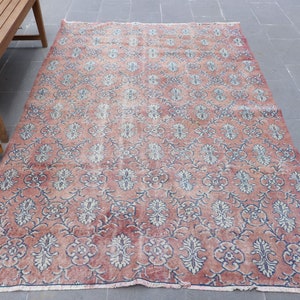 Large Rug, Vintage Rug, Turkish Rug, Oushak Rug, 63x104 inches Red Rug, Wool Salon Carpet, Handwoven Oversize Rugs,  7276