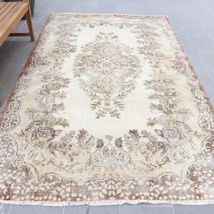 Brown Oushak Rug, Turkish Rug, Oushak Rugs, 5.5x9.5 ft Large Rugs, Gift For Her, Rugs For Bedroom, Vintage Rug, Tribal Dining Room Rug