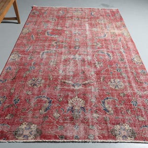Red Turkish Rug, Anatolian Carpet, 165x274cm, 5x9ft Vintage Rug, Oriental Living Room Rug, Large Handmade Rug