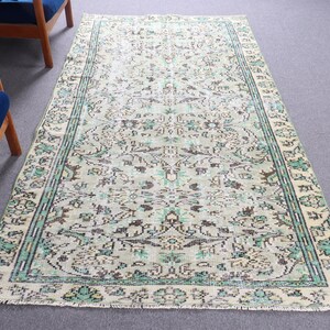 Vintage Rug, 4.7x8.2 ft Area Rugs, Turkish Rug, Anatolian Rugs, Rugs For Kitchen, Green Colorful Rugs, Gift For Her,  10717