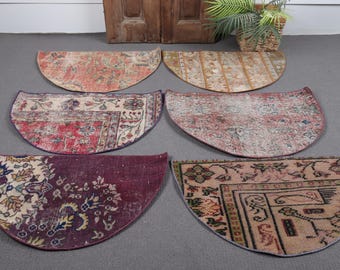 Turkish Kilim Wool Doormat, Handmade, 18x30 inches Eco-Friendly, Vintage Rug, Washable, Custom Size, Entryway Mat, Bathroom or Porch Rug,
