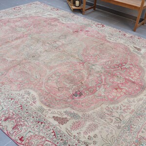 Alfombra turca extragrande de 2,65 x 3,72 m, alfombra de lana vintage roja estilo suroeste. imagen 4