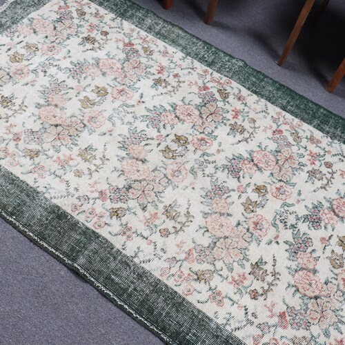 Area Rug, Turkish Rug, Vintage Rug, Oushak Carpet, 46x78 inches Beige Rug, Organic Bedroom Rug, Decorative Indoor Carpet, shops 10053