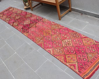 ヘルキラグ、トルコラグ、ヴィンテージラグ、2.3 x 12.1フィートの