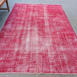 Vintage Rug, 5.9x9.7 ft Large Rug, Oushak Rugs, Purple Home Decor  Rug, Rugs For Dining Room, Turkish Rug, Vintage Decor