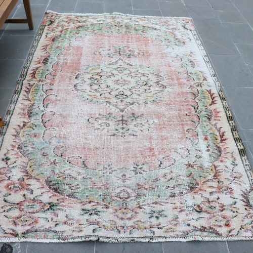 Faded Rug, Turkish Rug, 4.9x7.8 ft, Muted Rug, Vintage Rug, Oriental Rug, Handmade Rug, shops Oushak Rug, Area Rug, Decor Rug,Antique Rug,AO- 4438