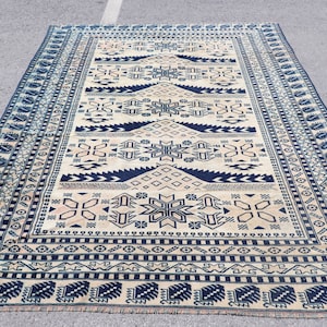 Turkish Rug, Rugs For Living Room, 6.6x9 ft Large Rug, Vintage Rug, Anatolian Rug, Large Area Rug, Beige Antique Rugs, Handwoven Salon Rugs