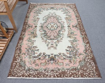 ピンクのトルコラグ、寝室用ラグ、アステカ風ヴィンテージラグ、ウール