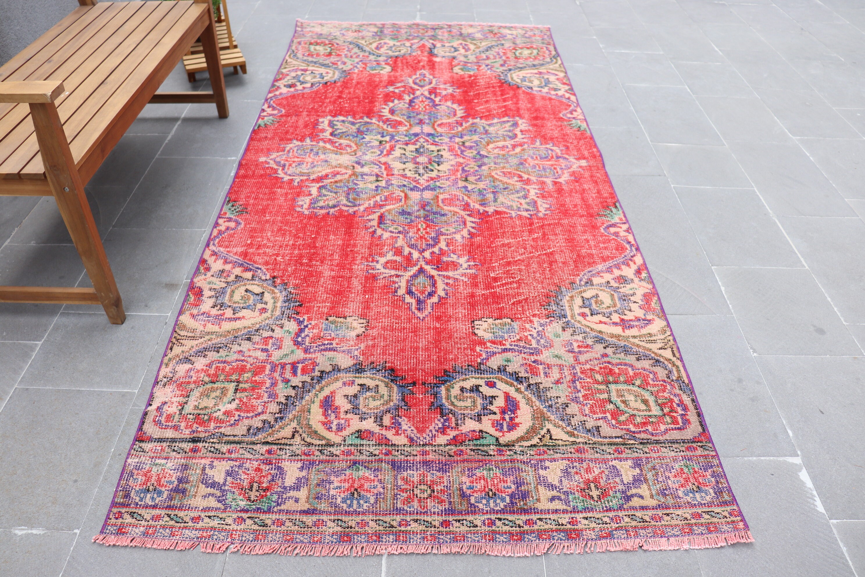 Tapis Turc, Grand Tapis, 4.2x9.7 Ft, Tapis Vintage, de Salon, Oriental, Fait Main, d'oushak, Antique