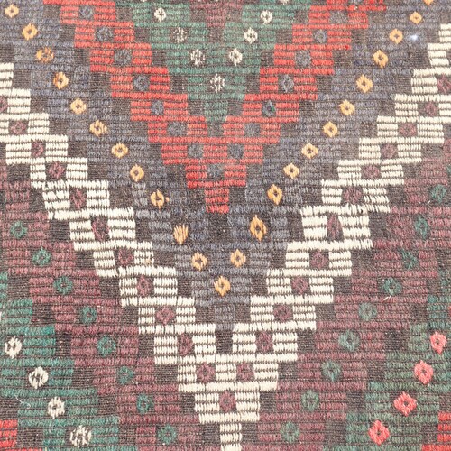 Runner Kilim, Vintage Kilim, Turkish shops Kilim, Oushak Kilim, 32x92 inches Red Kilim, Decorative Kilim, Stair Kilim, 7478