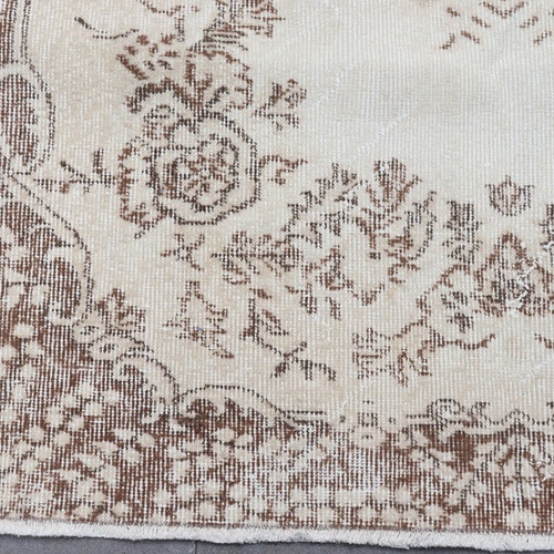 Vintage Rug, Area Carpet, Turkish Rug, Oushak Rug, 45x84 inches Brown Carpet, Anatolian Floor Carpet, Organic Bedroom Rugs, shops 6532