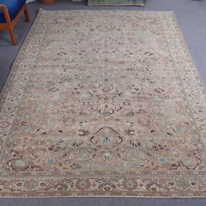 6x10 Large Rug, Turkish Rug, Vintage Rug, Kayseri Rug, Rugs For Living Room, 6.5x9.5 ft Brown Rug, Authentic Vintage Turkish Rug, Wool Rug,