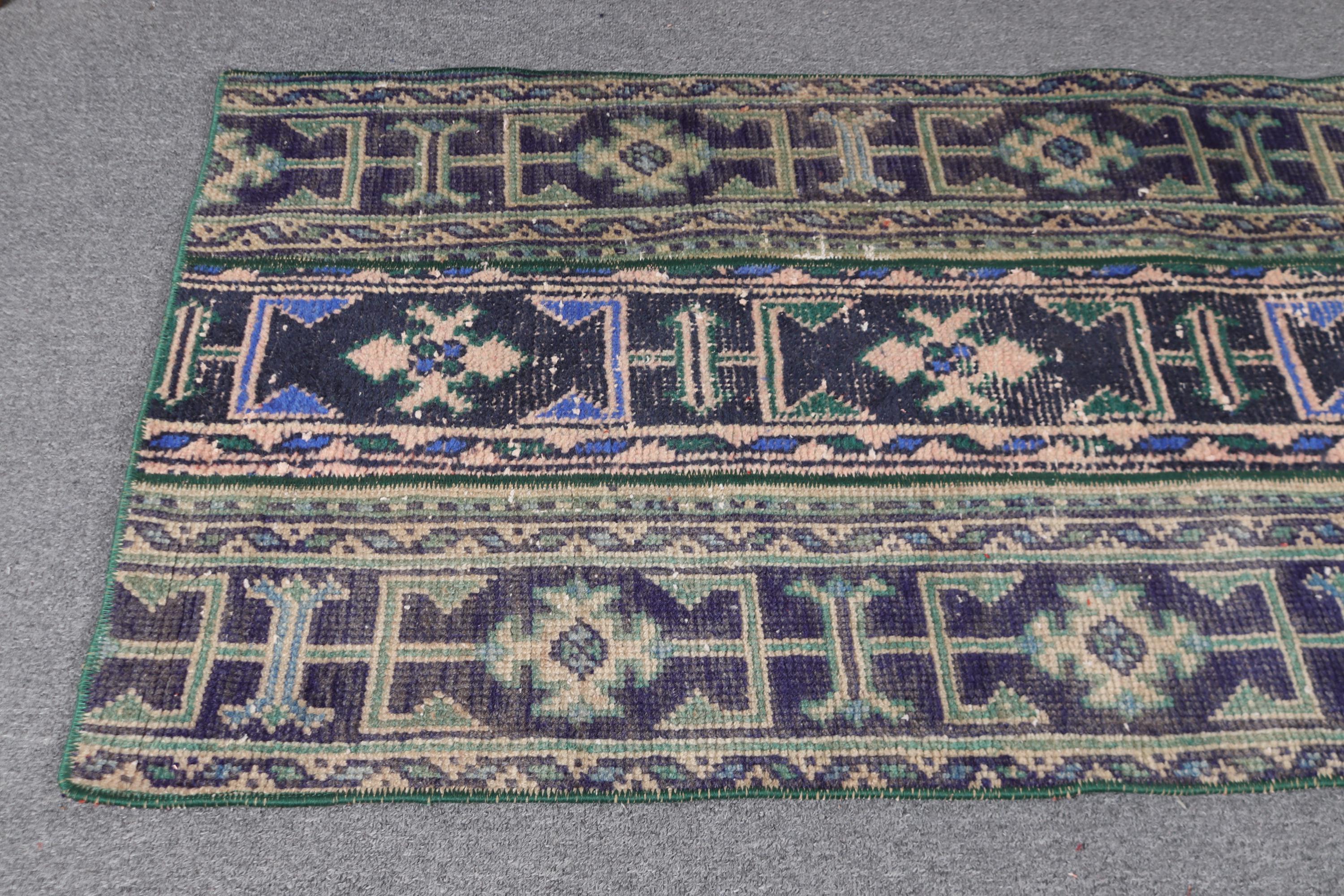 Vintage Turkish Small Rug 2.3x5.5 Ft (69x167 Cm), Blue Rug - Etsy
