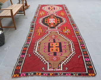 Outdoor Kilim, Red Kilim, Vintage Kilim, Turkish Kilim, Vintage Kilim Rugs For Corridor, Runner Kilim, Kitchen Kilim, Ethnic Kilim, Stair Ki