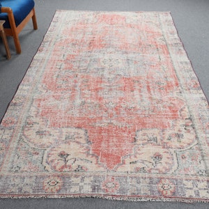 Vintage Rug, Rugs For Dining Room, Gift For The Home, 5.4x9.6 ft Large Rugs, Orange Cool Rug, Oushak Rug, Turkish Rug, Organic Bedroom Rug