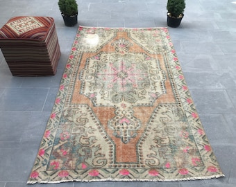 Rugs For Bedroom, Turkish Rug, Pink Moroccan Rugs, Anatolian Rug, 4.1x6.9 ft Area Rugs, Vintage Rug, Gift For The Home