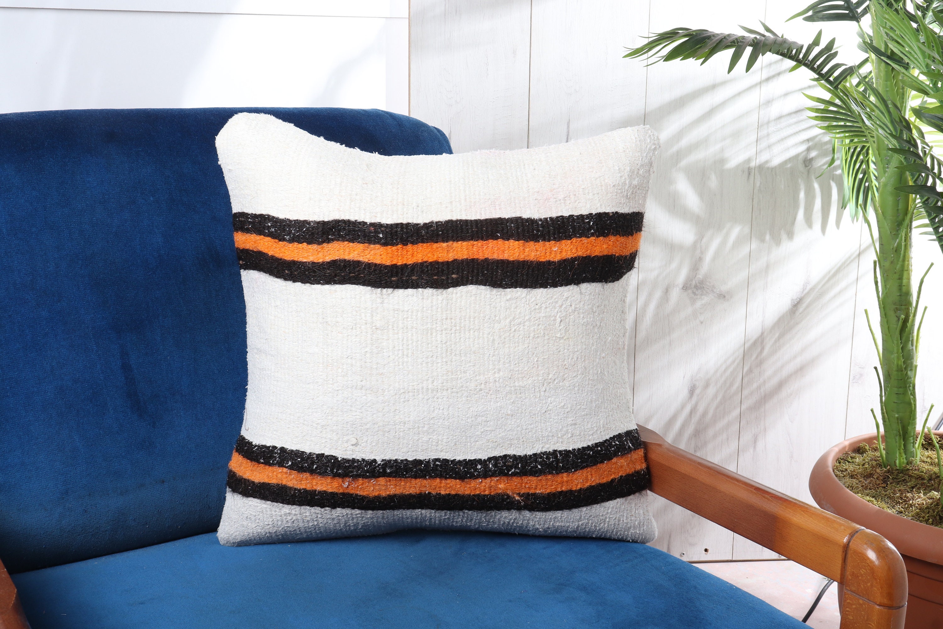 Kilim Pillow Cover, Kilim Pillow, 18x18 Pillow for Couch, Turkish Pillow, White Pillow Cover, Hemp Pillow, Decorative Cushion Case,
