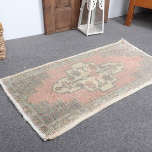 Vintage Turkish Rug, Anatolian Rug, Small Entry Rugs, 47x92cm, 2x3ft Decorative Rug, Wool Handmade Rug