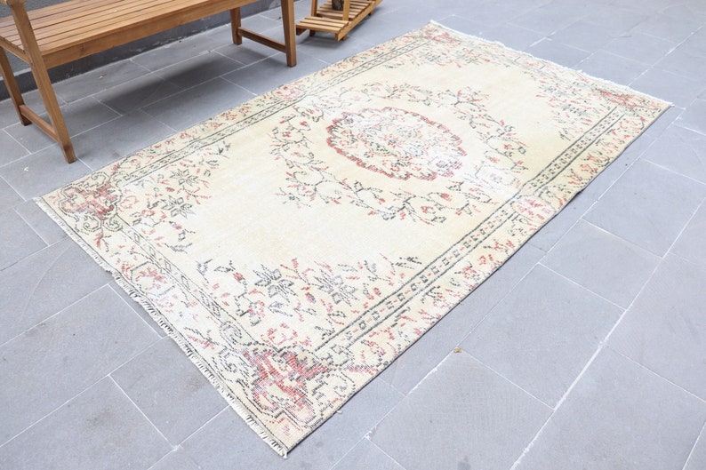 Handmade Rug Oushak Rug Antique Rug 4.9x9.1 ft Oriental Rug Large Rug Faded Rug Salon Rug Vintage Rug Turkish Rug Wool AO- 4679