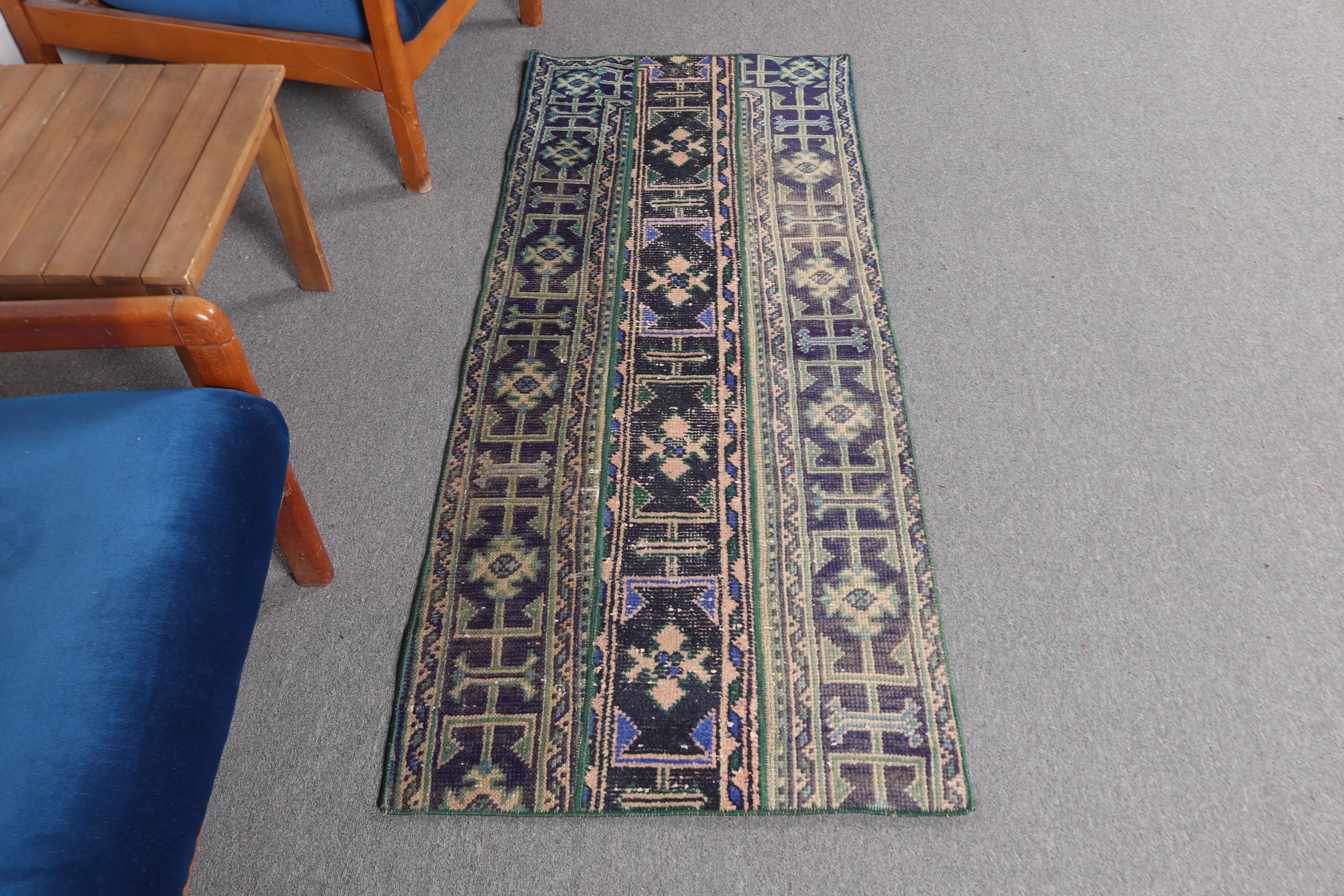 Vintage Turkish Small Rug 2.3x5.5 Ft (69x167 Cm), Blue Rug - Etsy