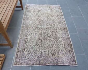 Beige Oriental Rug, Vintage Tapijt, Turks Tapijt, 3.3x5.7 ft Accent Tapijten, Oushak Tapijten, Tapijten voor kwekerij, Cadeau voor thuis