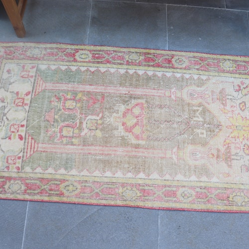 Turkish Rug, 2.4x4.3 ft, store Vintage Rug, Original Rug, Handmade Rug, Small Rug, Entry Rug, Door Mat, Anatolian Rug, Bath Rug, AO- 3080