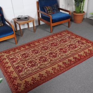 Turks tapijt gebied vintage Anatolische tapijten voor salon 4,2 x 6,6 ft beige keuken pastel slaapzaal Oosters Turks tapijt decoratief etnisch gedempt boho