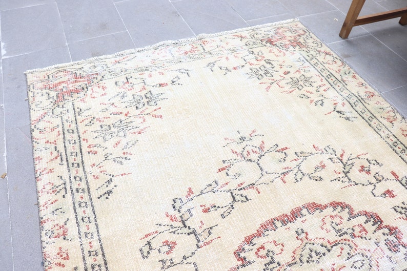 Handmade Rug Oushak Rug Antique Rug 4.9x9.1 ft Oriental Rug Large Rug Faded Rug Salon Rug Vintage Rug Turkish Rug Wool AO- 4679