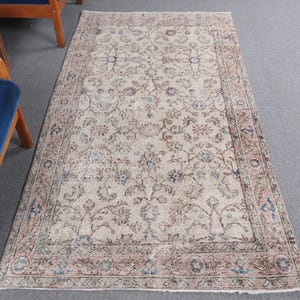 Vintage Rug, Turkish Rug, 4x7 Area Rug, Anatolian Rug, Rugs For Living Room, 3.6x6.8 ft Beige Rug, Vintage Oushak Wool Rug, Vintage Decor,