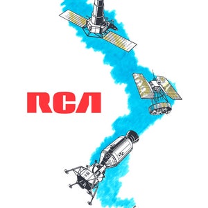 NASA Space Programs 1985 Apollo 11 Moon Landing Mission RCA ERTS Sattelite Space Station Limited Edition Art Print Poster (mmp)