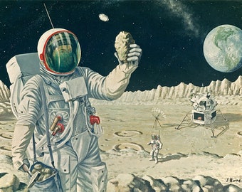 NASA 1963 Apollo 11 Moon Mission Landing Lunar Comms Concept Print Poster Space