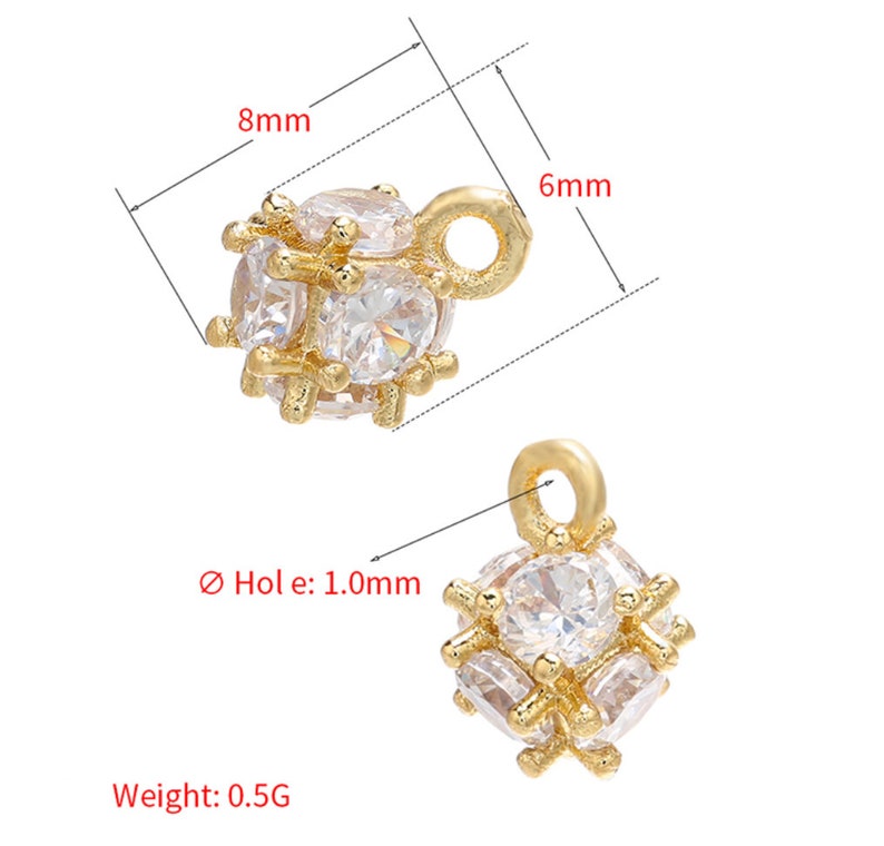 5 Pairs Brass cute Cross crystal necklace pendant for women DIY handmade necklace jewelry accessories making findings