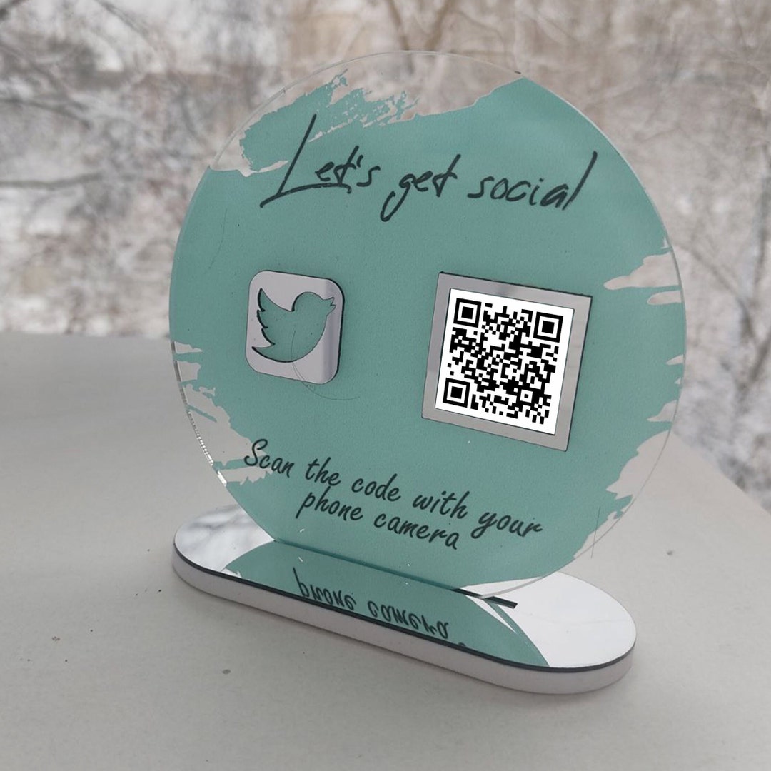 Social Media Sign Lets Get Sosial Unique Business Card. Hashtag Sign
