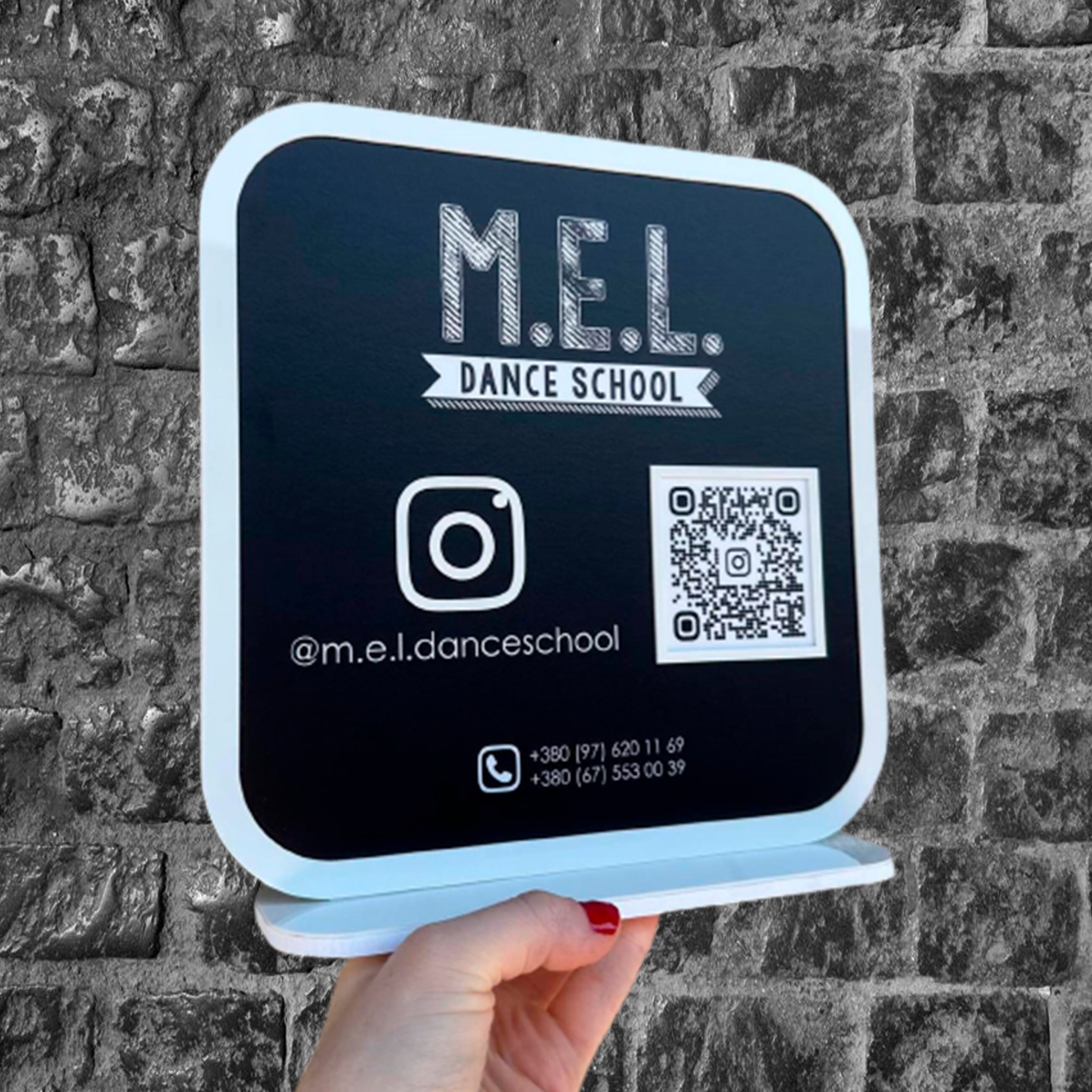 Acrylic QR Code Sign. Reception Desk Custom QR Code Plaque, Social ...