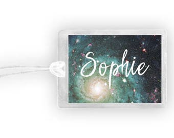 Space Luggage Tag, Personalized Luggage Tag, Galaxy Luggage Tag, Monogram Luggage Tag, Vacation Gifts, Personalized Bag Tag, Contact Info