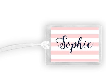 Stripes Luggage Tag, Striped Luggage Tag, Personalized Luggage Tag, Monogram Luggage Tag, Modern Luggage Tag, Travel Tag, Stripes Tag,