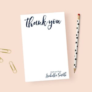 Thank you Notepad Personalized Notepad Thank you, Personalized Thank you Note Pad, Personalized Stationary Notepad, Stationery Pad 5.5 x 8.5 image 1