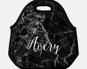 marble effect lunch bag